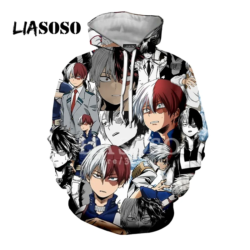 LIASOSO, новинка, аниме, комиксы, Boku, No Hero Academy, Bakugou, кацуки, 3D принт, унисекс, толстовки с капюшоном, кофты, Harajuku, топы, X2780