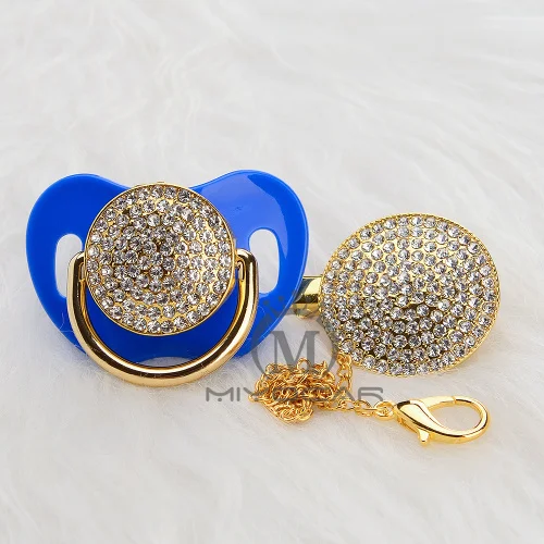 MIYOCAR bling all silver gold Красивая соска и Соска-пустышка набор держатель для соски уникальный дизайн BPA бесплатно SGS пройти безопасный AW - Цвет: AW-6  6-18M