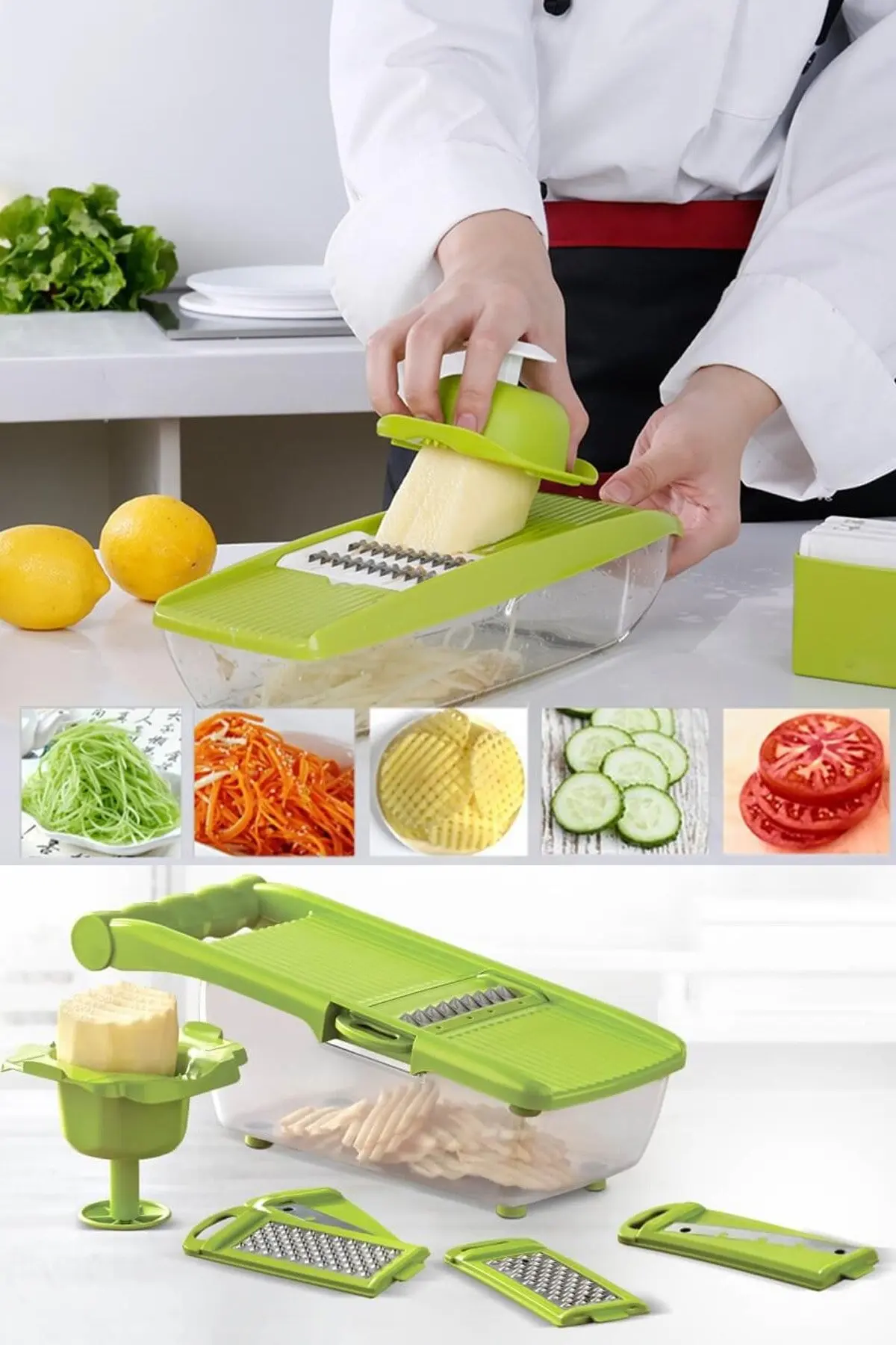 Mandoline Slicer 5 in 1 Vegetable Chopper with Safety Glove Kitchen Grater  for Fruit and Vegetable - AliExpress