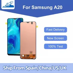 Écran tactile LCD AMOLED de remplacement, 6.4 pouces, Grade AA +, pour Samsung Galaxy A20 A205 SM-A205F