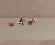 De acero inoxidable 26 A-Z inicial Pendientes con pasador en forma de letra pequeña bricolaje alfabeto nombre joyas piercings Pendientes de botón Pendientes Brincos