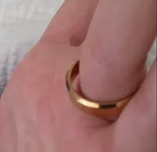 Anillo de acero inoxidable de 6mm para hombre y mujer, sortijas de dedo Color oro, joyería de boda, regalo