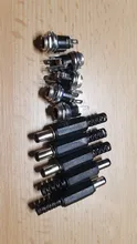 Fuente de alimentación de 5,5mm x 2,1mm, 5,5x2,1 CC, Conector de clavija + adaptador de Terminal de montaje de Panel de Metal hembra, enchufe, conectores DC