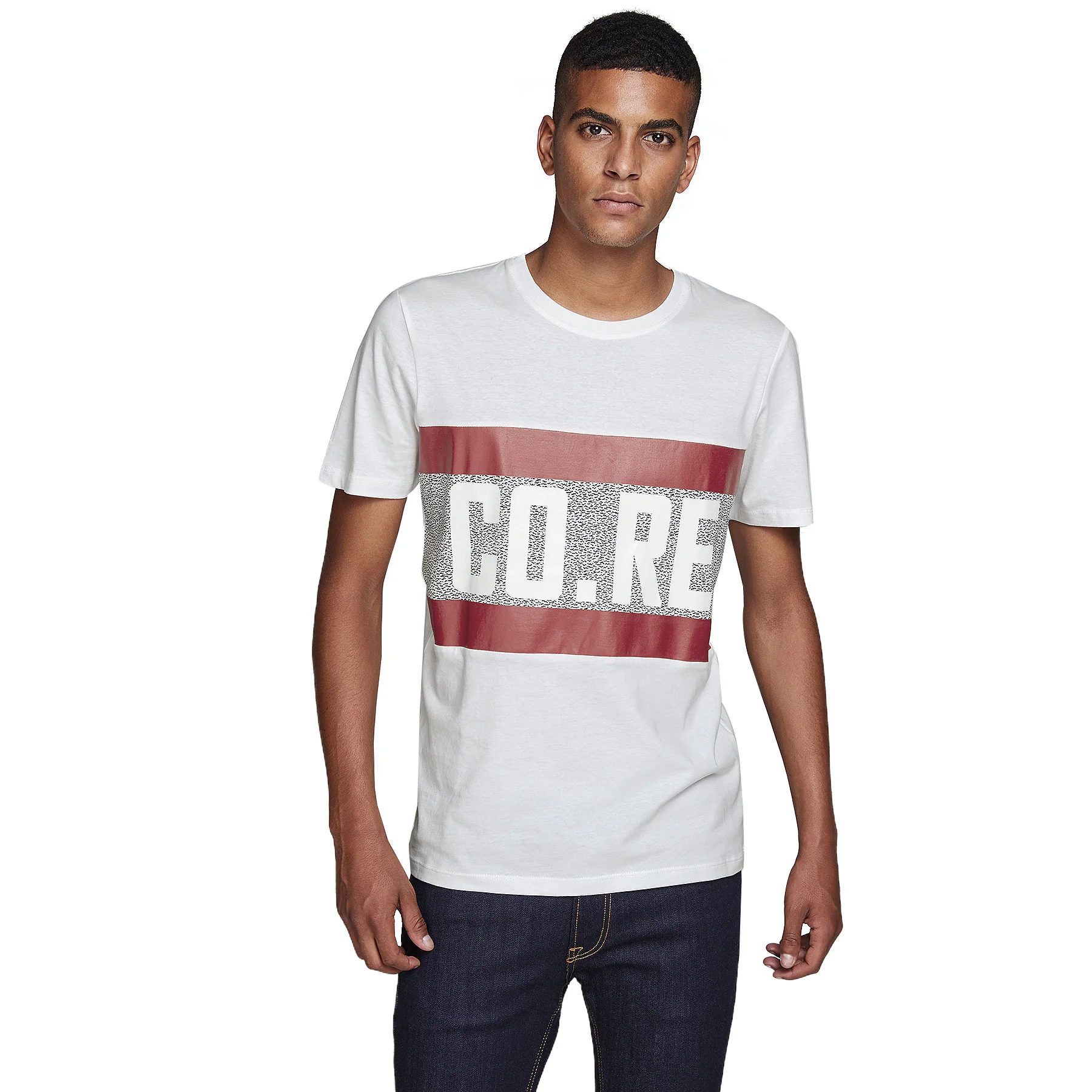 JACK& JONES CORE JCOCONTROL TEE SS с круглым вырезом, футболка shirirt 12143125 - Цвет: Крем