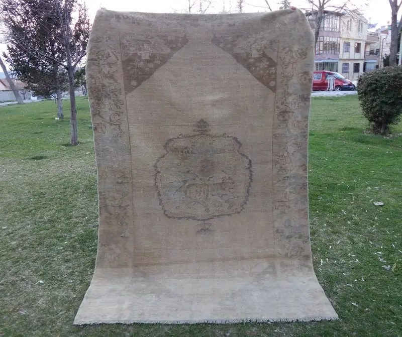 Большой Потертый винтажный ковер, потертый шик 'X 7'3''/153X221 см
