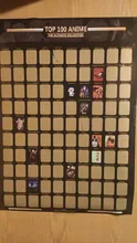 Decoración de la parte superior del hogar, póster de Anime rascador, lista de cubo de Anime, iconos artísticos prémium, gran regalo para los fanáticos del Anime, 100
