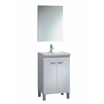 

Bathroom Cabinet toilet small with Mirror included, 2 door white color brightness 50x80x40 cm. NOT INCLUDE SINK.