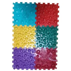 Ensemble de PUZZLE orthopédique pliable pour enfants, tapis de Massage, jeu de soulagement éducatif, pour pépinière, mélange de pierres 2 (6 pièces) 