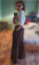 2021 Retro de Color sólido salvaje recto ancho pierna Pantalones mujer primavera nueva moda Coreana de cintura alta pantalones largos