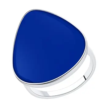 

Sokolov ring in silver with enamel, fashion jewelry, 925, women's male
