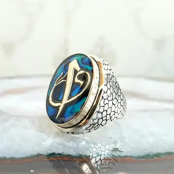 925 пробы Серебряное кольцо с эмалью