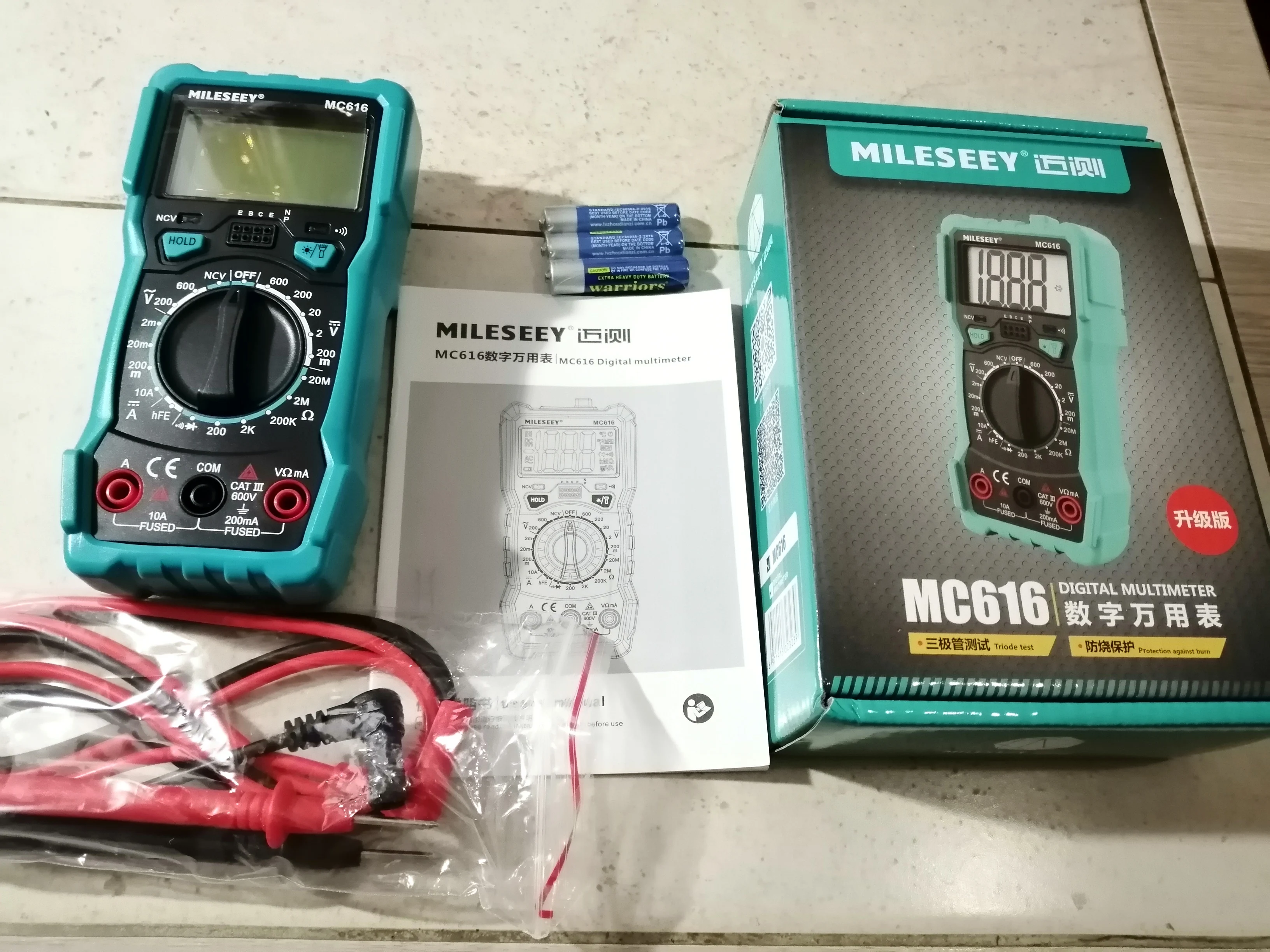 Отзыв о товаре Цифровой мультиметр Mileseey NCV MC616, измеритель напряжения постоянного и переменного тока с большим экраном и подсветильник, инструмент для обслуживания электроэнергии от пользователя S***v