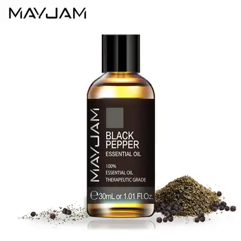 

30ml Pure Natural Black Pepper Essential Oils Clary Sage Pine Needles Camphor Fennel Basil Thyme Myrrh Ginger Body Massage Oil