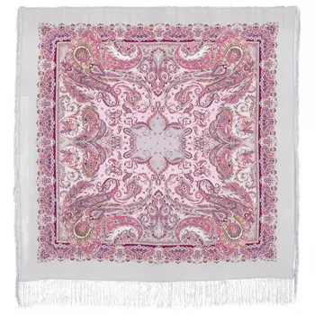 

Scarf Pavlovo Posad silk crepe de Chine, fringe 130x130 1429-1 "oriental sweets", View 1