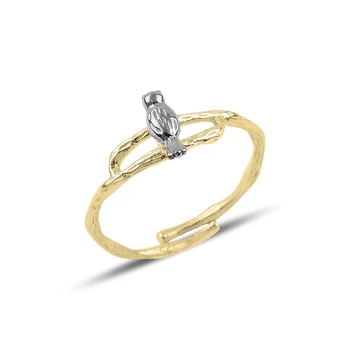 

Silver 925 Sterling Bird & Branch Pattern Ring