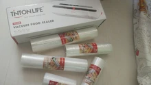 TINTON LIFE-sellador al vacío de alimentos con bolsas, rollos de plástico, bolsas de 5 tamaños para sellador de vacío de cocina para mantener la comida fresca