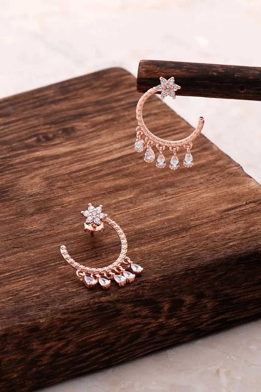 

Shooting Star Rose Silver Earrings 4830 High Quality Hand Made Original Filigree Silver Jewellery Gift for Women