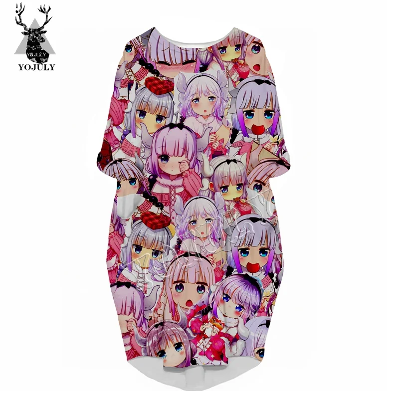 

YOJULY Anime girl Fruit strawberry 3D Printed Harajuku Women Fashion Casual Funny Dress women's clothing Long sleeve dress V6