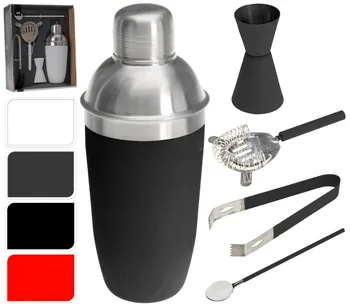 

Set 5 pieces from cocktel professional. Manufactured in metal. Diponible in various Colour. Goes into gift case.