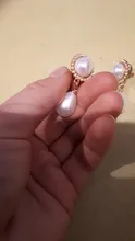Clásico de alta calidad grande de imitación gota de agua perla Clip en pendientes sin Piercing para las mujeres de la boda Clips de oreja regalo
