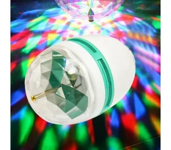 

RGB LED light bulb lamp 3 W E27 rotating multicolour game discus light
