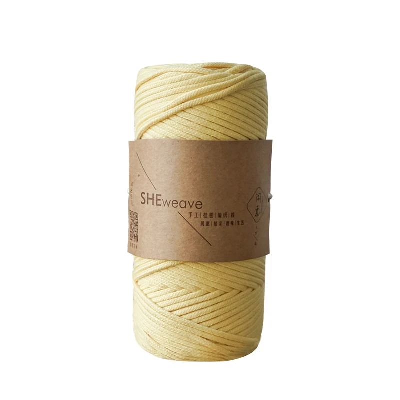 Macrame шнур 3 мм x109 yd мягкая Макраме Веревка для сумка из макраме настенный макраме поставки богемные Ловец снов DIY - Цвет: LightYellow