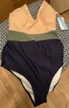 CUPSHE-bañador cruzado de una pieza para mujer, traje de baño con cuello en V, Espalda descubierta, Monokini de retales, ajustable para playa, 2021
