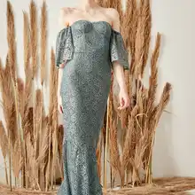 Trendyol Kiss Collar Lace Evening Dress TPRSS19FZ0273