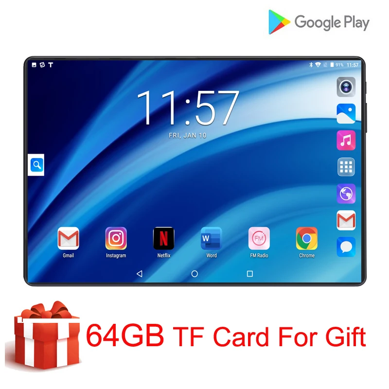 

2020 New Design 10 inch Tablets Android 8.0 OS 6GB + 128GB ROM Dual Camera 8MP SIM Tablet PC Wifi GPS 4G LTE Mobile Phone Call
