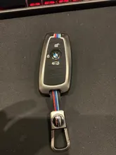 Aleación Galvanizada coche llave inteligente Fob caso de la cubierta de la piel para BMW Serie 3 4 5 320i 530i 550i F20 F21 F30 F31 F25 F01 F02 coche caso clave