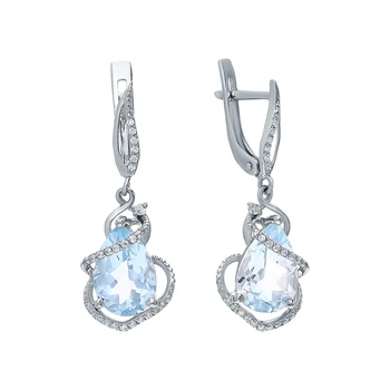 

Silver earrings with Topaz and cubic zirconia sunlight sample 925 test