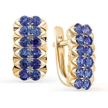 

Master brilliant earrings with 24 sapphires in red gold