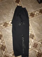 QWEEK Punk pantalones de las mujeres camisetas Hippie cadena bolsillos de talla grande negro Capris pantalones Harajuku de talla grande pantalones Hip Hop