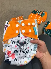 Feliz flauta pañales de tela para niños ajustable húmedo/bolso seco impermeable pañales de bebés ecológicos mochila reutilizable 4 unids/set