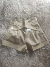 Women Shorts TWOTWINSTYLE Elegant High-Waist Fashion Color Patchwork Hit Loose for Female