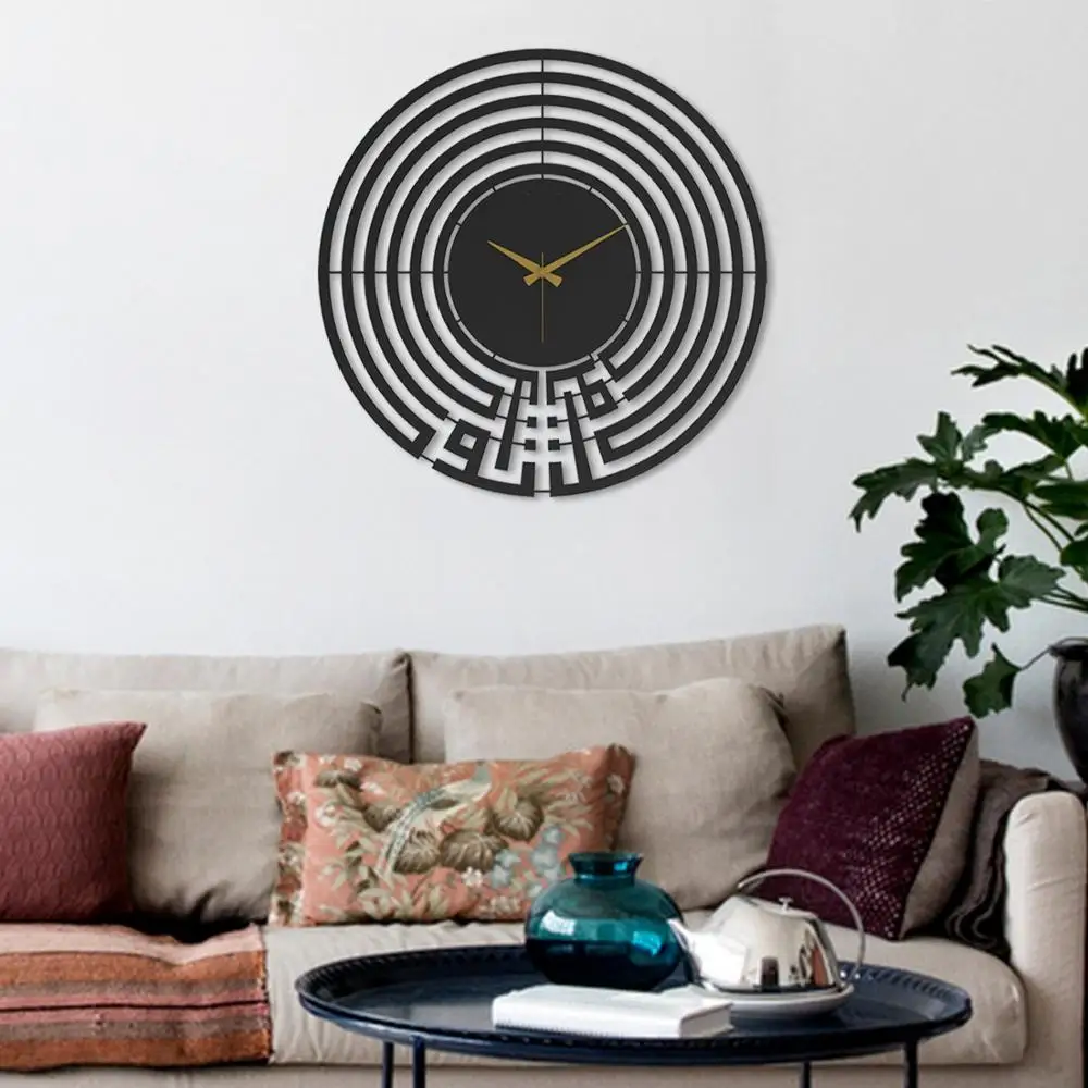 

Wall Clock Islamic Art Tawakkul Resignation Arabic Letters Silent Metal Home Decor Special Modern Design Muslim Free Shipping