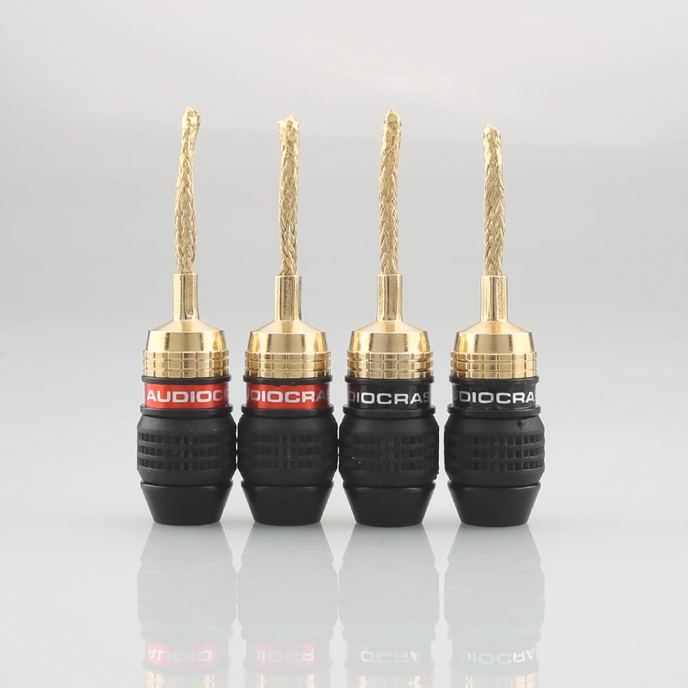 8XAudiocrast 스피커, 구리 와이어 편조 바나나 플러그 커넥터, HIFI 스피커 케이블 플러그, B836G, 2mm 핀