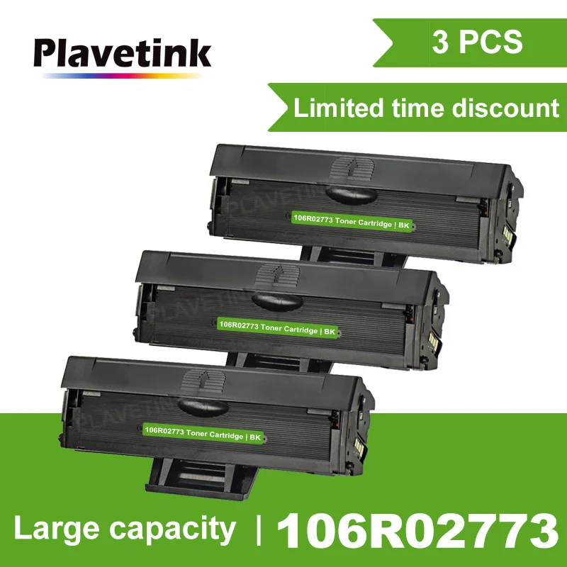 Plavetink 2 шт совместимый черный тонер-картридж 106R02773 с чипом для Xerox - Цена: 