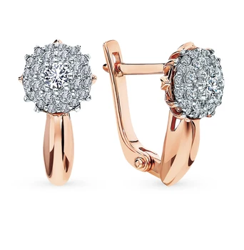 

Gold earrings with diamonds sunlight sample 585