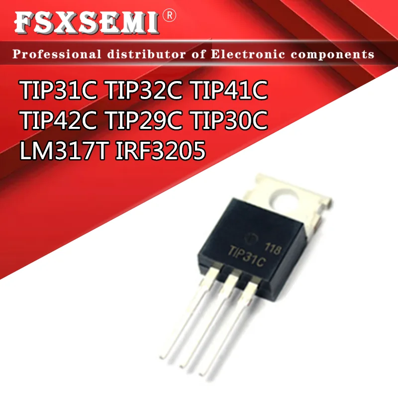 10pcs TIP29C TIP30C TIP31C TIP32C TIP41C TIP42C LM317T IRF3205 Transistor TO-220 TO220 TIP31 TIP32 TIP41 TIP42 LM317 IRF3205PBF