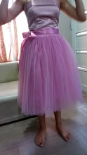 7 Capas Midi Falda de Tul para Niñas Faldas Tutú de Moda Mujer Sólido Encaje Vestido de Fiesta Enaguas Lolita Faldas Saia Jupe