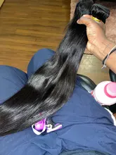 Extensiones de cabello humano postizo, mechones de cabello liso brasileño de 30 pulgadas, 3 mechones 100%, color negro Natural, envío rápido
