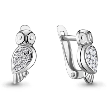 

Aquamarine baby earrings with cubic zirconia, 925 sterling silver