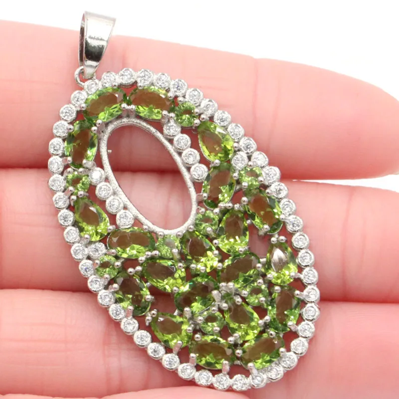 

Elegant Long Big London Blue Topaz, Pink Tourmaline Ladies Wedding 925 Gold Silver Pendant 54x35mm