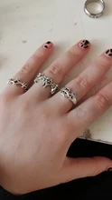 Sindlan-anillo gótico de plata para mujer, Set de 6 uds. De Anillos con diseño de corazón Punk, mariposa, Cupido, joyería femenina