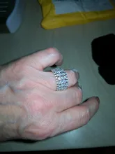 Big-Band-Ring Zircon-Stone Sterling Fashion Jewelry Wedding-Engagement Silver-Color S925