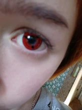 Lentes de contacto para Cosplay, lentillas de Color rojo y blanco para ojos de Halloween, 1 par