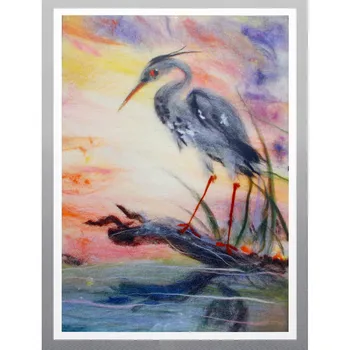 

Set for felting (painting color wool) 'цапля' 21x29,7 cm (A4)