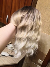 AISI QUEENS corto marrón peluca pelucas sintéticas con flequillo para las mujeres púrpura de la onda de agua Natural Bob pelucas resistente al calor falso pelo