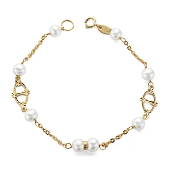

Bracelet 9k gold girl 17.5cm. 5.5mm. Chain forms carved openwork closure reasa